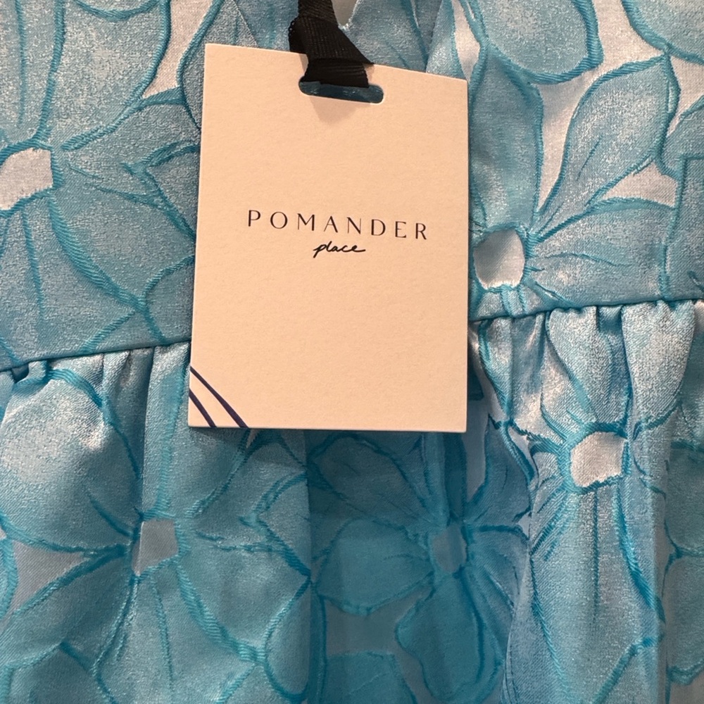 NWT Tuckernuck Pomander Place Blue Daisy Jacquard Kenzo Dress- Small - Picture 4 of 9